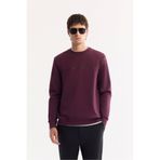Avva Erkek Bordo Bisiklet Yaka Pamuklu Bi-Stretch Baskılı Regular Fit Sweatshirt A52Y1325