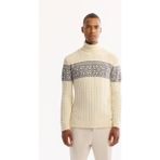 Avva Erkek Ekru Balıkçı Yaka Soft Touch Desenli Triko Regular Fit Kazak A52Y5072 - 2XL