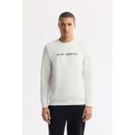 Avva Erkek Ekru Bisiklet Yaka Baskılı Bi-Stretch İnterlok Regular Fit Sweatshirt A51Y1208 - 2XL