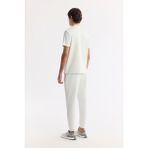 Avva Erkek Ekru Bisiklet Yaka Baskılı Bi-Stretch İnterlok Regular Fit T-Shirt A51Y1089 - 2XL