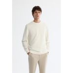 Avva Erkek Ekru Bisiklet Yaka Baskılı İnterlok Regular Fit Sweatshirt A42Y1296 - M