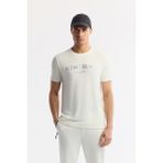 Avva Erkek Ekru Bisiklet Yaka Baskılı Soft Touch Regular Fit T-Shirt A51Y1138 - XL