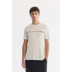 AVVA Erkek Ekru Bisiklet Yaka Baskılı Soft Touch Regular Fit T-Shirt A61Y1060 - M