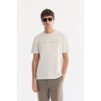 AVVA Erkek Ekru Bisiklet Yaka Bi-Stretch Regular Fit T-Shirt A61Y1147 - XS