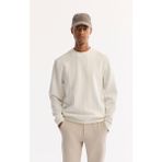 AVVA Erkek Ekru Bisiklet Yaka Çizgili Elastan Regular Fit Sweatshirt A52Y1218