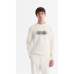 AVVA Erkek Ekru Bisiklet Yaka Kolay Ütülenen Pamuklu Regular Fit Sweatshirt A42Y1270 - XL