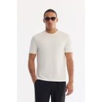AVVA Erkek Ekru Bisiklet Yaka Kolay Ütülenen Regular Fit T-Shirt A61Y1170 - M