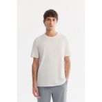 AVVA Erkek Ekru Bisiklet Yaka Nefes Alan Soft Touch Baskılı Regular Fit T-Shirt A61Y1021