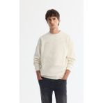 Avva Erkek Ekru Bisiklet Yaka Pamuklu Baskılı Elastan Regular Fit Sweatshirt A42Y1243 - XL