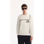Avva Erkek Ekru Bisiklet Yaka Pamuklu Bi-Stretch Baskılı Regular Fit Sweatshirt A52Y1284 - XS