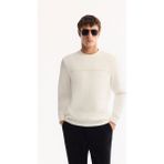 AVVA Erkek Ekru Bisiklet Yaka Pamuklu Bi-Stretch Baskılı Regular Fit Sweatshirt A52Y1325 - XS