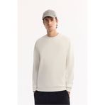 Avva Erkek Ekru Bisiklet Yaka Pamuklu Bi-Stretch Regular Fit Sweatshirt A52Y1271