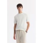 Avva Erkek Ekru Bisiklet Yaka Rayon Triko Regular Fit T-Shirt A51Y5003 - XL