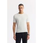 Avva Erkek Ekru Bisiklet Yaka Rayon Triko Regular Fit T-Shirt A51Y5004 - M