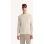 Avva Erkek Ekru Bisiklet Yaka Soft Touch Dokulu Triko Regular Fit Kazak A52Y5028