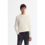 AVVA Erkek Ekru Bisiklet Yaka Viskon Karışımlı Basic Triko Regular Fit Kazak B005021 - 2XL