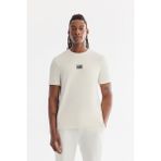Avva Erkek Ekru Bisiklet Yaka Viskon Karışımlı Baskılı Bi-Stretch İnterlok Regular Fit T-shirt A61Y1059