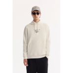 Avva Erkek Ekru Kapüşonlu Pamuklu Bi-Stretch Baskılı Regular Fit Sweatshirt A52Y1211 - 2XL