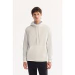 AVVA Erkek Ekru Kapüşonlu Pamuklu Bi-Stretch Regular Fit Sweatshirt A52Y1201 - XL