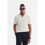 AVVA Erkek Ekru Kıvrılmaz Polo Yaka Düğmesiz Regular Fit T-Shirt A61Y1084 - 2XL