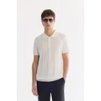 AVVA Erkek Ekru Polo Yaka Düğmeli Regular Fit Triko T-Shirt A61Y5006