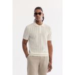 AVVA Erkek Ekru Polo Yaka Düğmeli Soft Touch Regular Fit Triko T-Shirt A61Y5020 - XL