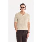 AVVA Erkek Ekru Polo Yaka Düğmesiz Soft Touch Regular Fit Triko T-Shirt A61Y5021 - 2XL