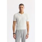 Avva Erkek Ekru Polo Yaka Rayon Triko Regular Fit T-Shirt A51Y5015 - 3XL