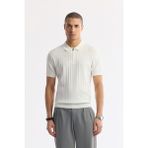 Avva Erkek Ekru Polo Yaka Rayon Triko Regular Fit T-Shirt A51Y5046 - 2XL