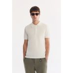 AVVA Erkek Ekru Polo Yaka Soft Touch Regular Fit Triko T-Shirt A61Y5046 - 3XL