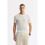 Avva Erkek Ekru Polo Yaka Viskon Karışımlı Triko Regular Fit T-Shirt A51Y5160 - 2XL
