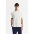 Avva Erkek Ekru Regular Fit Bisiklet Yaka Baskılı Bi Stretch İnterlok T-Shirt A51Y1004 - M