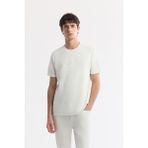 Avva Erkek Ekru Regular Fit Bisiklet Yaka Baskılı Bi Stretch İnterlok T-Shirt A51Y1131 - XL