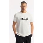 Avva Erkek Ekru Regular Fit Bisiklet Yaka Baskılı Bi Stretch İnterlok T-Shirt A51Y1166 - XL