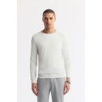 Avva Erkek Ekru Regular Fit Bisiklet Yaka Dokulu Rayon Triko Kazak A51Y5156 - XS