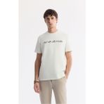 Avva Erkek Ekru Regular Fit Bisiklet Yaka Reflektörlü Bi Stretch İnterlok T-Shirt A51Y1037 - M