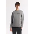 Avva Erkek Gri Bisiklet Yaka Baskılı Bi-Stretch İnterlok Regular Fit Sweatshirt A51Y1208 - M