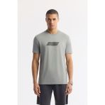 Avva Erkek Gri Bisiklet Yaka Baskılı Rayon Soft Touch Regular Fit T-Shirt A51Y1031 - 2XL