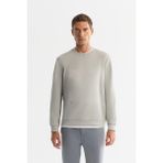 Avva Erkek Gri Bisiklet Yaka Pamuklu Baskılı Elastan Regular Fit Sweatshirt A42Y1243 - XL