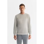 Avva Erkek Gri Bisiklet Yaka Pamuklu Baskılı Elastan Regular Fit Sweatshirt A42Y1243