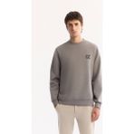 Avva Erkek Gri Bisiklet Yaka Pamuklu Bi-Stretch Basic Regular Fit Sweatshirt A52Y1328 - XL