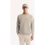 AVVA Erkek Gri Bisiklet Yaka Pamuklu Bi-Stretch Baskılı Regular Fit Sweatshirt A52Y1249 - 3XL