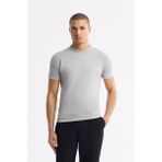 Avva Erkek Gri Bisiklet Yaka Rayon Triko Regular Fit T-Shirt A51Y5005 - XS