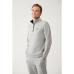 Avva Erkek Gri Dik Yaka Fermuarlı 3 İplik Şardonlu Regular Fit Sweatshirt E001020 - XL