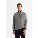 Avva Erkek Gri Dik Yaka Fermuarlı Soft Touch Polar Regular Fit Sweatshirt E001068