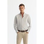 Avva Erkek Gri Düğmeli Yaka %100 Pamuk Flanel Slim Fit Gömlek A42Y2002 - XS