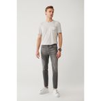 Avva Erkek Gri Eskitme Yıkamalı Esnek Rio Skinny Fit Jean Pantolon A41Y3514