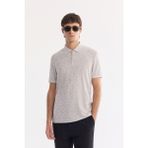 AVVA Erkek Gri Kıvrılmayan Polo Yaka Fermuarlı Regular Fit T-Shirt A61Y1046
