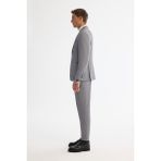 Avva Erkek Gri Mono Yaka Bi-Stretch Blazer Comfort Slim Fit Ceket A42Y4011 - 48