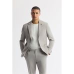 Avva Erkek Gri Mono Yaka Pamuklu Hafif Bi-Stretch Blazer Comfort Slim Fit Ceket A51Y4004